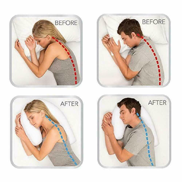 Almohada ortopédica para dormir de lado con orificio para la oreja