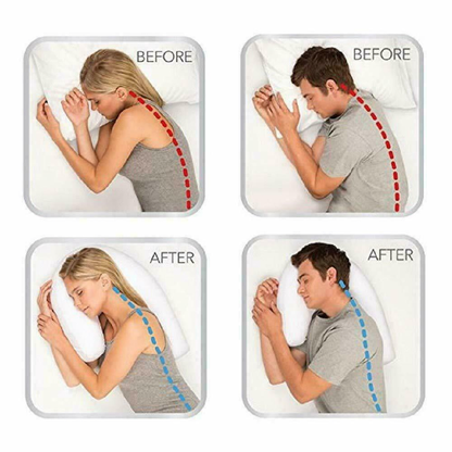 Almohada ortopédica para dormir de lado con orificio para la oreja