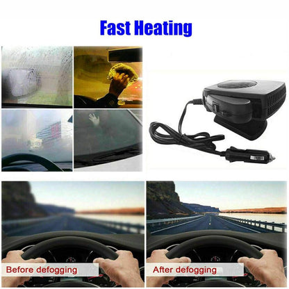 Ventilateur de chauffage de voiture 12 V – Chauffage automatique portable en céramique 150 W/300 W pour un dégivrage et un chauffage rapides