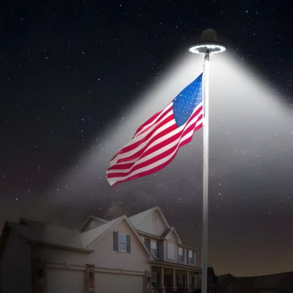 Solar Powered Flagpole Lights - All Night Long Last Flag Pole Lights - LED