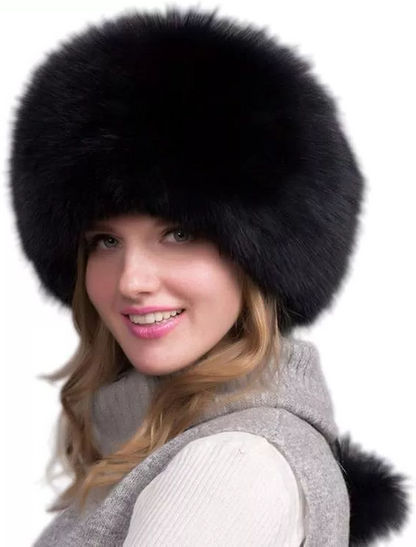 100% natürliche Fuchs Pelz Hut Frauen Kappe Dicke Pelz Kappe Winter Warme Mütze Weibliche Mode Für Frauen Hut Mit Ohrenschützer hut