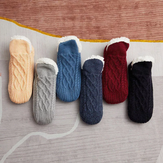 Rutschfeste Thermosocken für Damen, warme Fleece-Grip-Socken für den Innenbereich