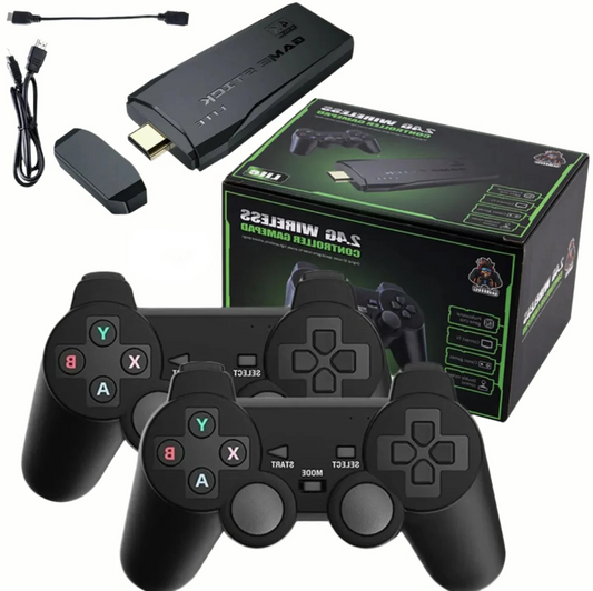 Konsola do gier telewizyjnych HDMI 4K | 64 GB z ponad 20 000 gier retro i 2 bezprzewodowymi gamepadami