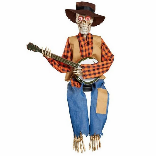 Grappige geanimeerde duellerende banjo-skeletten