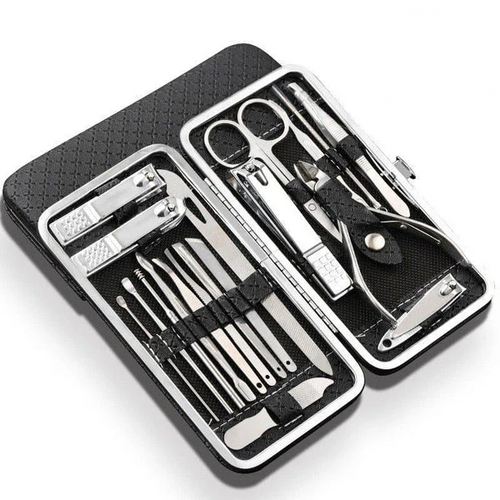 Kit de manucure en acier inoxydable 19 en 1, Kit coupe-ongles