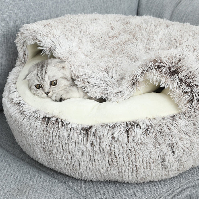 Gezellig huisdierbed voor honden en katten - SnuggleCave - Pluche comfort - Meerdere maten en kleuren