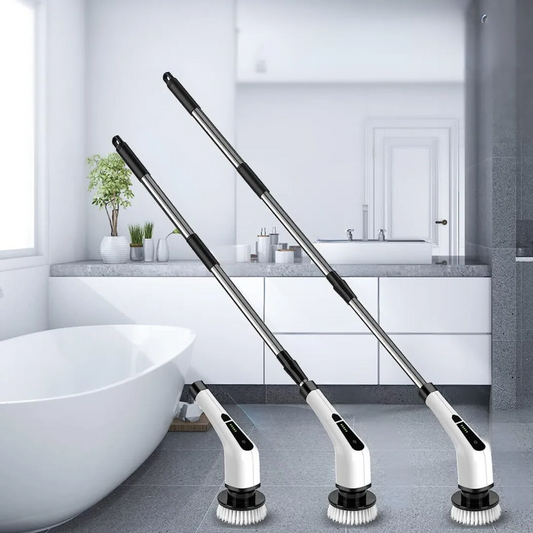 Brosse de nettoyage sans fil à épurateur électrique à rotation longue poignée 7 têtes