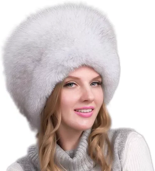 100% natürliche Fuchs Pelz Hut Frauen Kappe Dicke Pelz Kappe Winter Warme Mütze Weibliche Mode Für Frauen Hut Mit Ohrenschützer hut