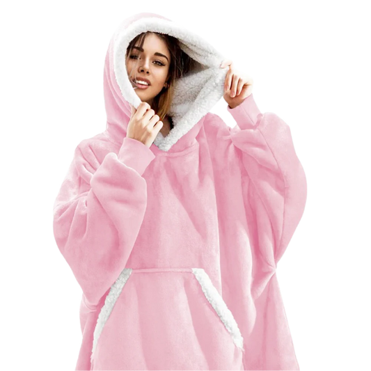 Sudadera con capucha tipo manta gigante