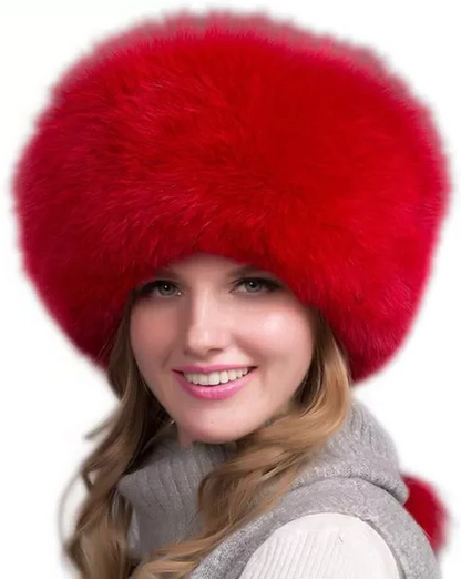 100% natürliche Fuchs Pelz Hut Frauen Kappe Dicke Pelz Kappe Winter Warme Mütze Weibliche Mode Für Frauen Hut Mit Ohrenschützer hut