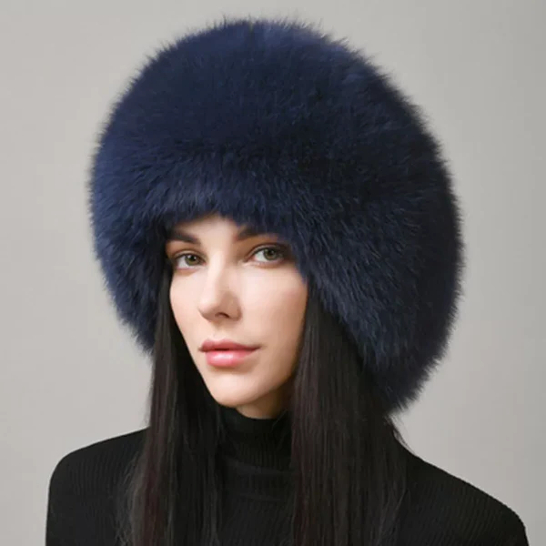 100% natürliche Fuchs Pelz Hut Frauen Kappe Dicke Pelz Kappe Winter Warme Mütze Weibliche Mode Für Frauen Hut Mit Ohrenschützer hut