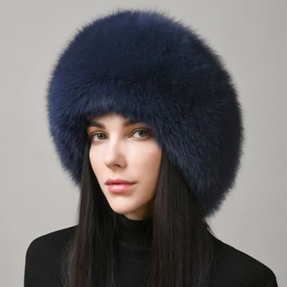 100% natürliche Fuchs Pelz Hut Frauen Kappe Dicke Pelz Kappe Winter Warme Mütze Weibliche Mode Für Frauen Hut Mit Ohrenschützer hut