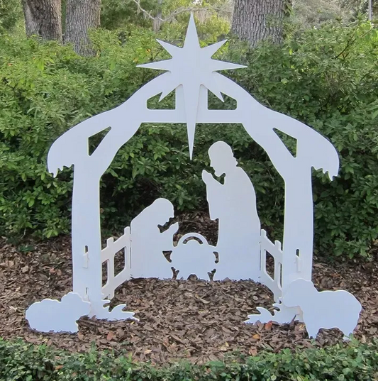 Ensemble de crèche de Noël en plein air Holy Night