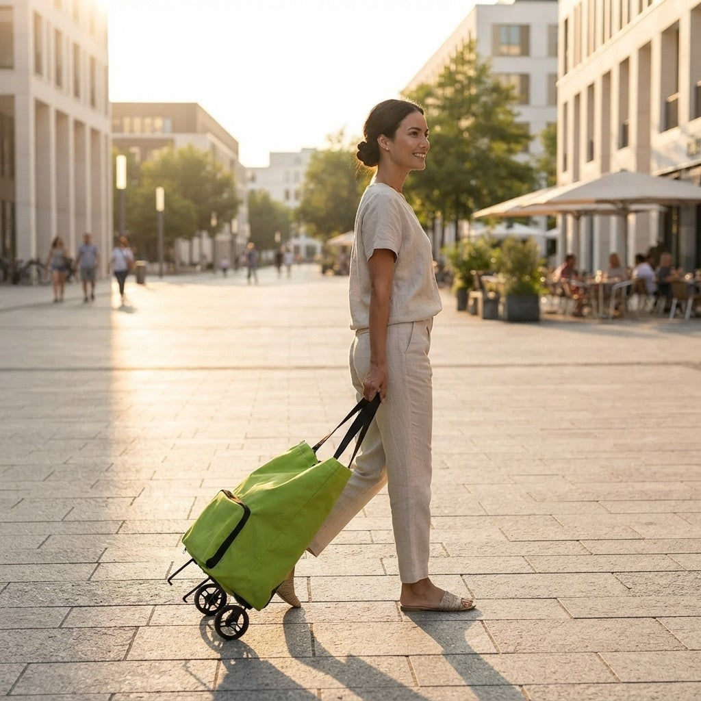 Folding Oxford Shopping Trolley Bag
