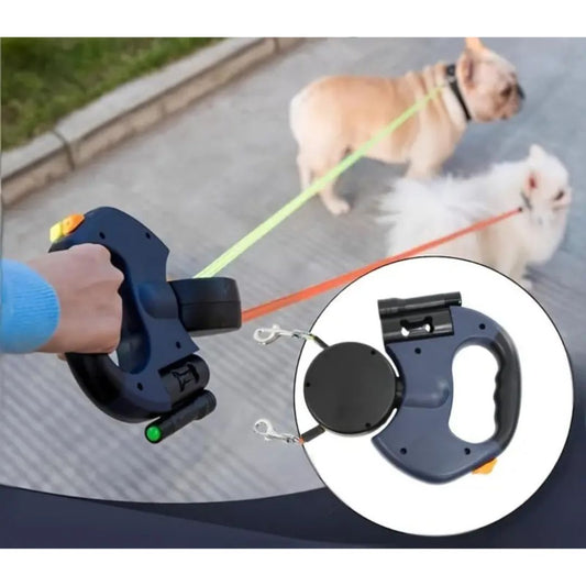 Laisse double anti-enchevêtrement pour chien